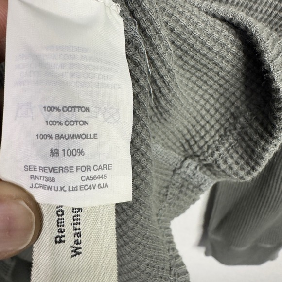 Wallace & Barnes Waffle Knit Shirt Mens L Grey Long Sleeve Crew Thermal Grunge - Picture 6 of 10